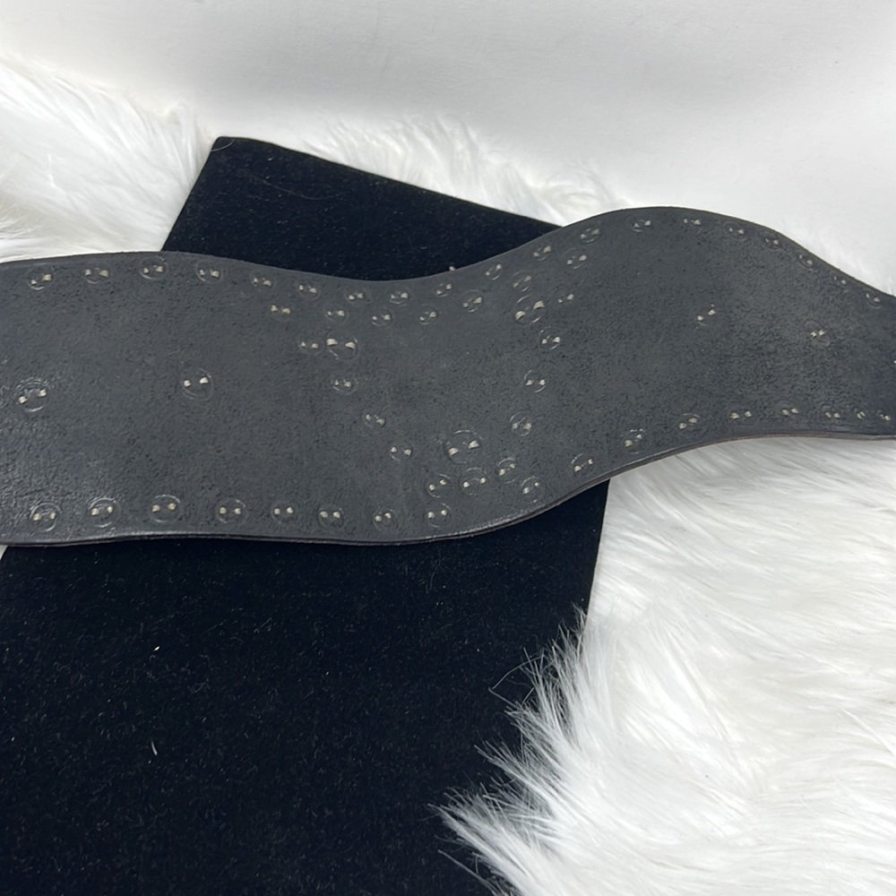 Vintage Ralph Lauren Kidney Leather Studded Corset Belt Women’s Small Black - Picture 7 of 15